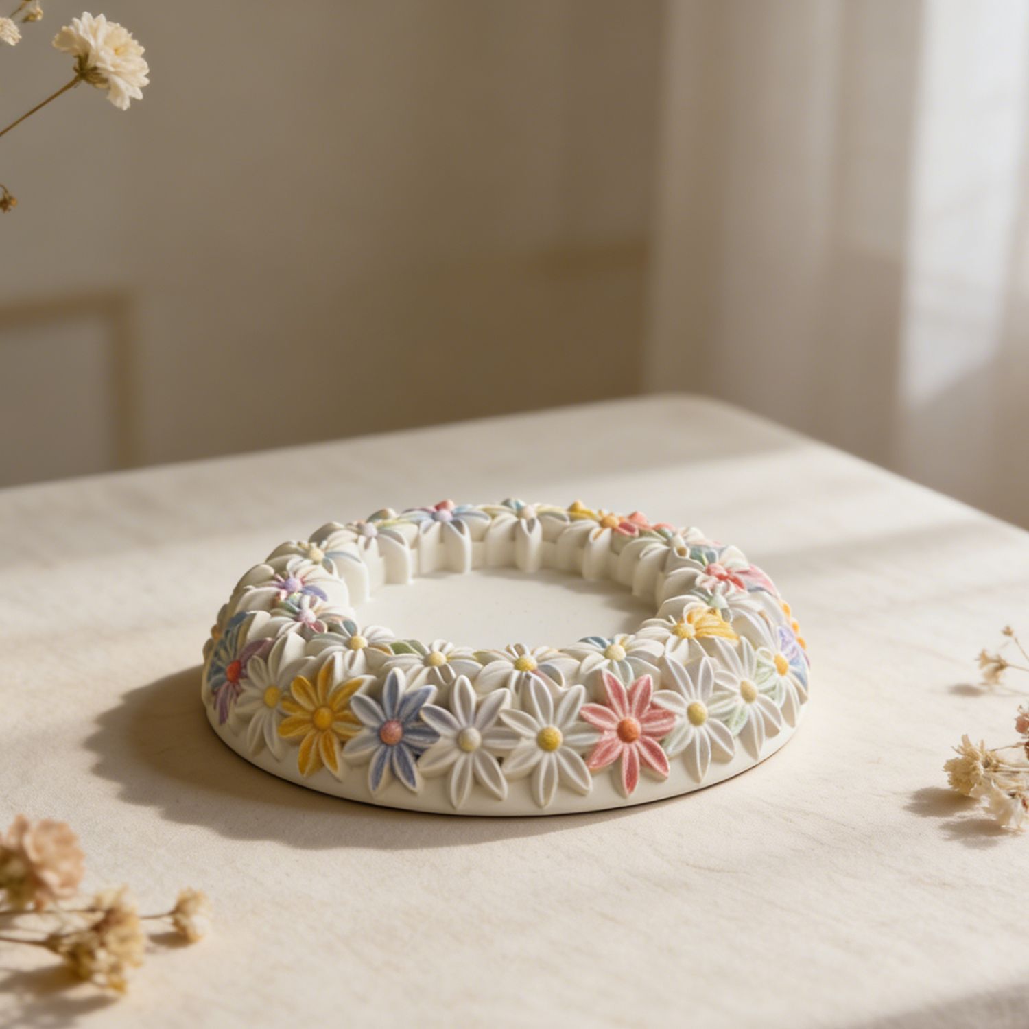 Round Ashtray Mold Round Flora - Resin Craft Workshop ulasan dan harga