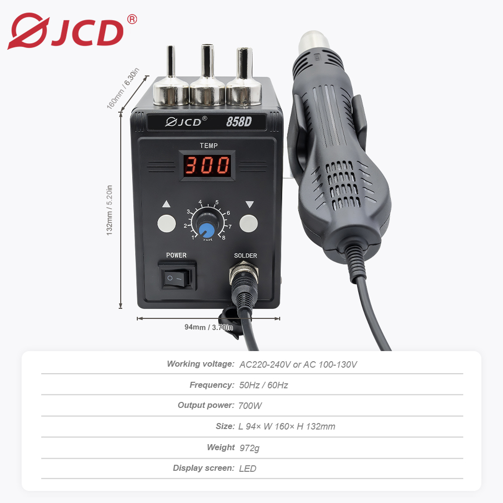 JCD Hot Air Gun 858D BGA Rewor - Heat Gun Small ulasan dan harga