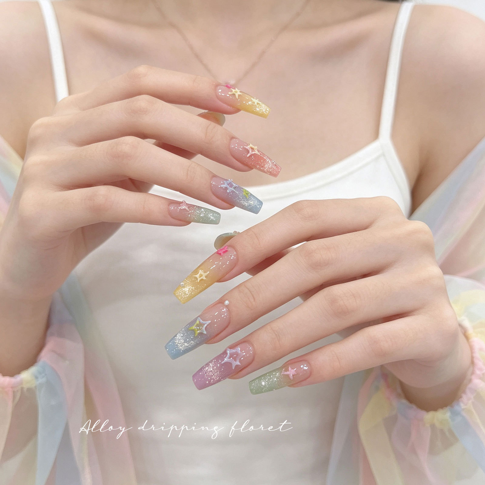 Cute Colored Hollow Pentagram  - Resin Glitter Pack ulasan dan harga