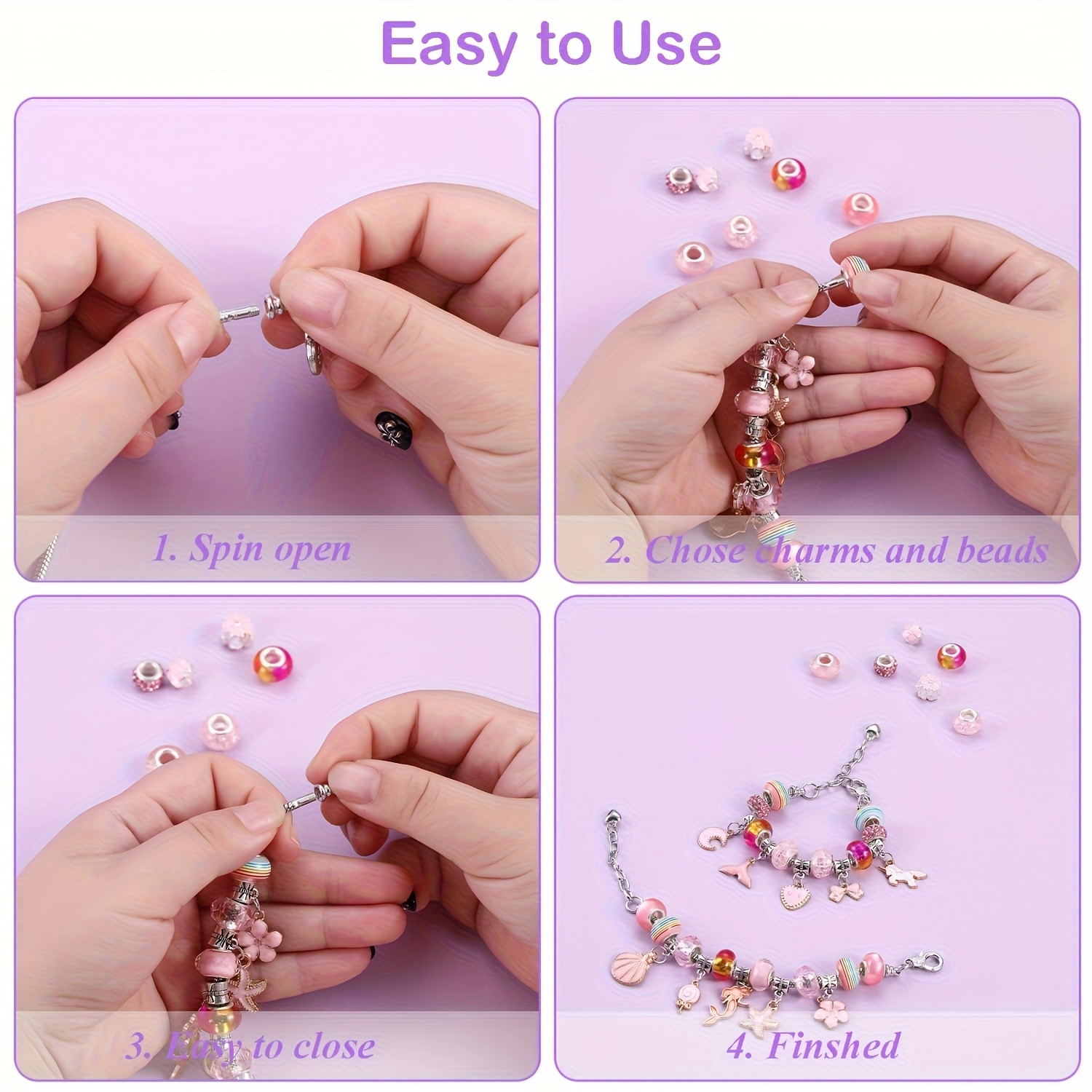 68Pcs Beading Kit with a Viole - Resin Crafts Diy ulasan dan harga