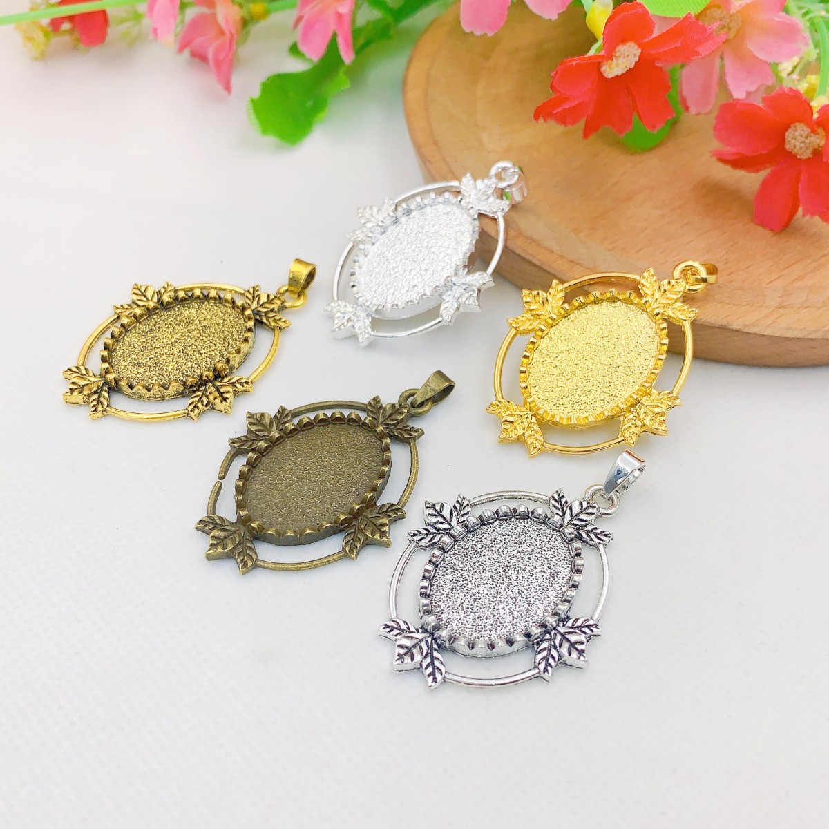 Onebeading Fit 18x25mm Oval Ca - Bezels Set Pendant ulasan dan harga