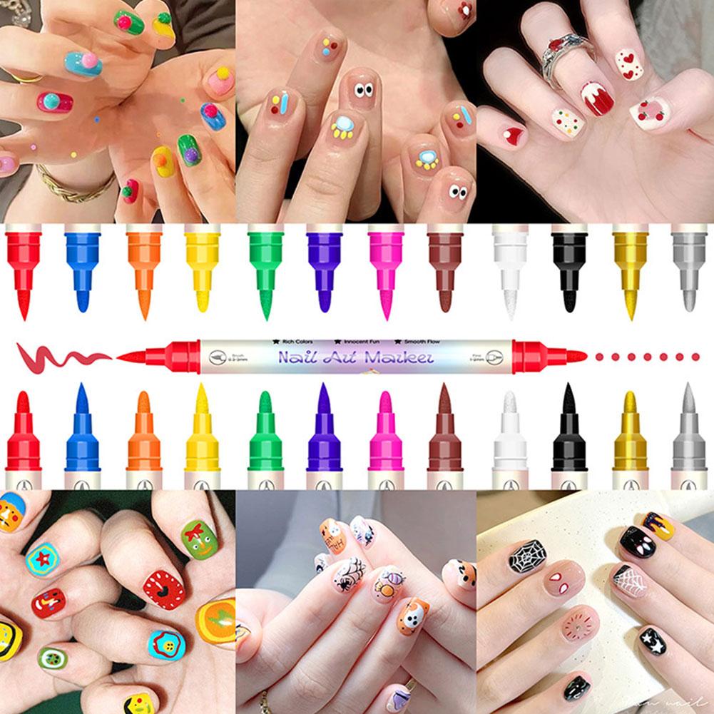 12 Colors Nail Art Marker Pens - Copic Marker Sketch ulasan dan harga